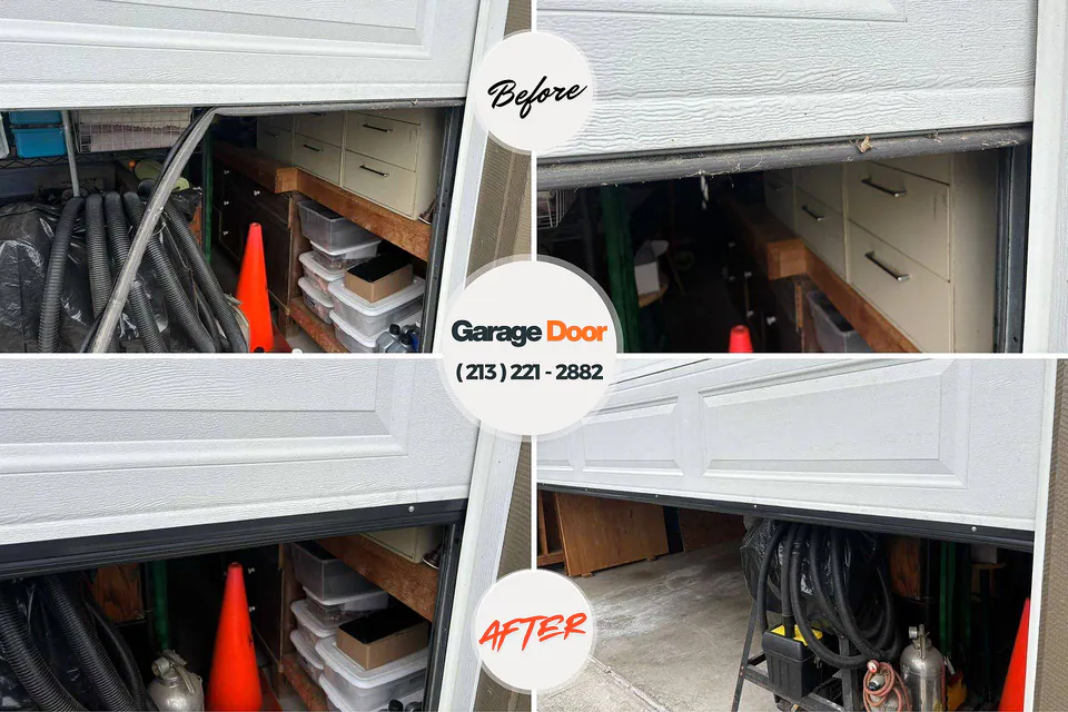 Before and after: garage door repair Osgood, IN